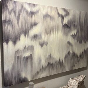 Abstract Gray and White Canvas Art
